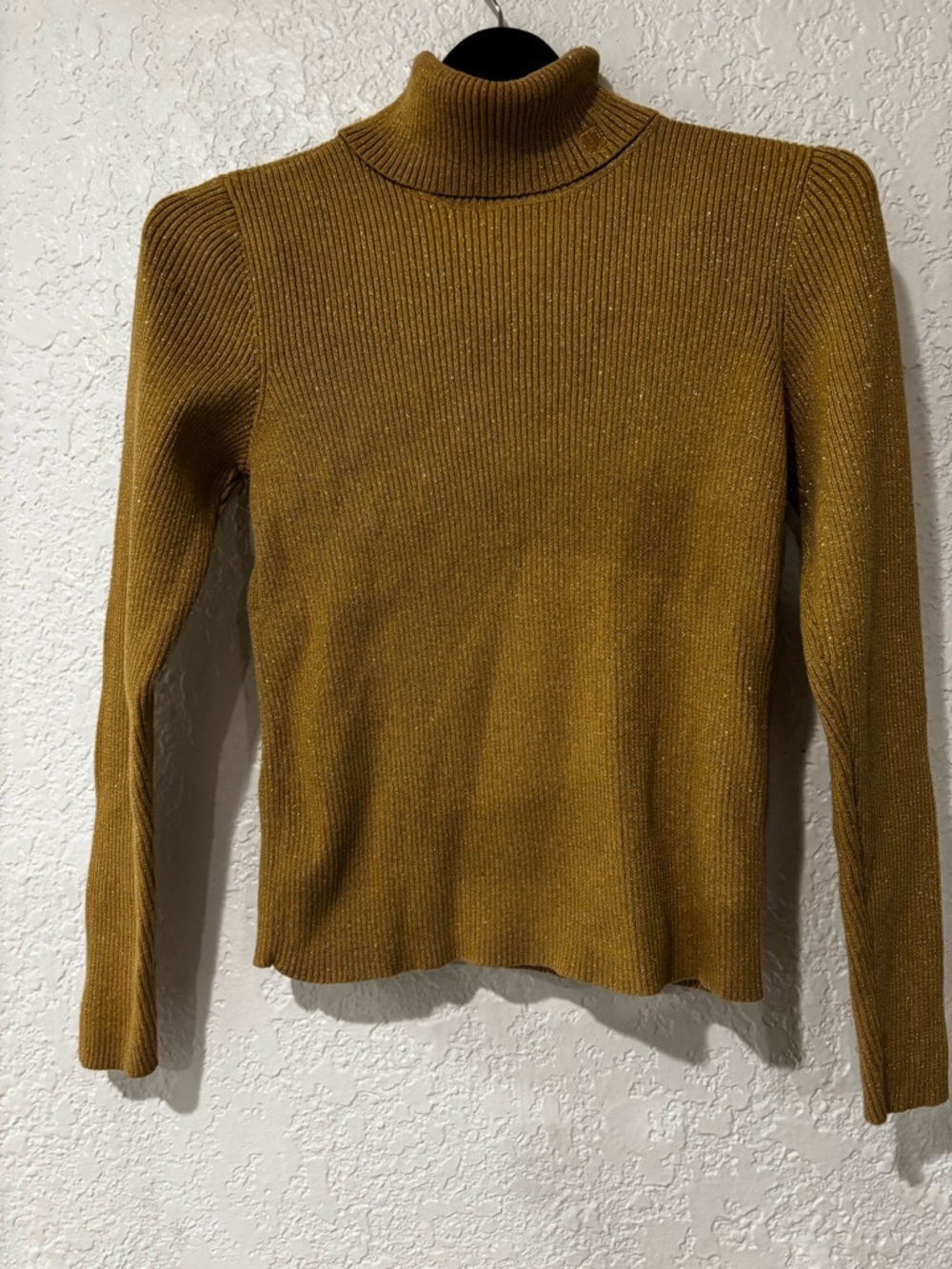 Ralph Lauren Mustard Gold Ribbed Turtleneck Sweater